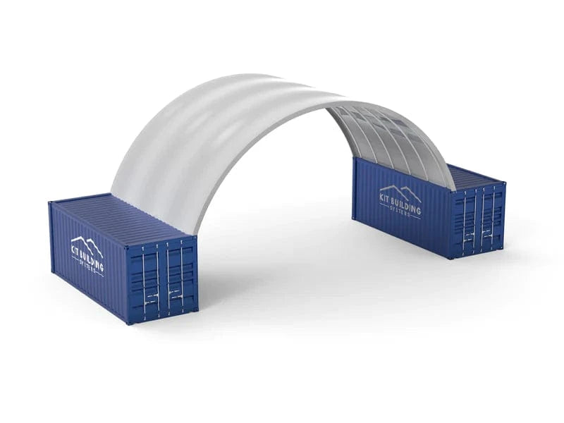10m x 6m x 2m Container Canopy - Open both ends – Grey