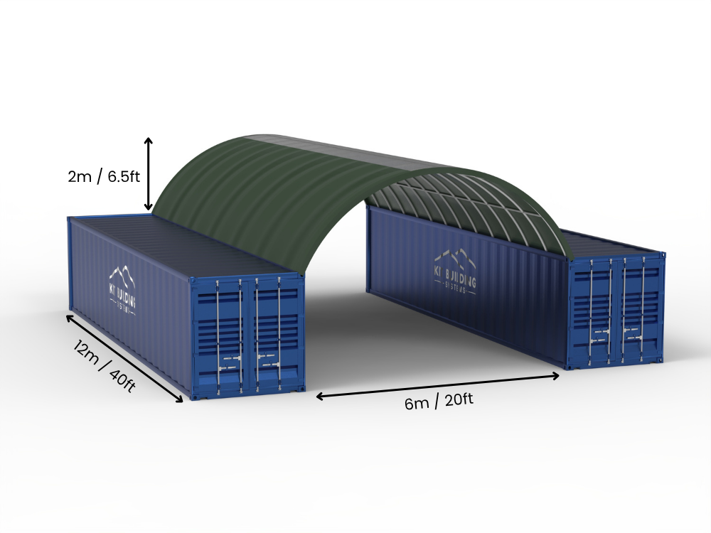 Rozpiętość 6m (20ft) | Markizy kontenerowe szerokość 20ft, wysokość 6,5ft (6m x 2m)