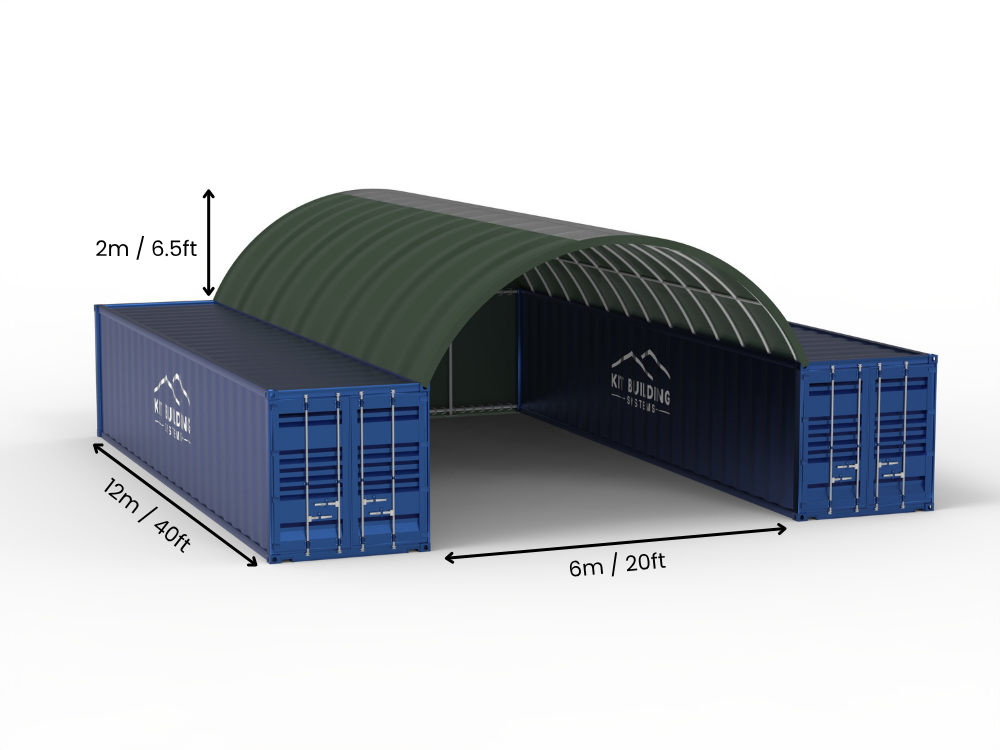 Rozpiętość 6m (20ft) | Markizy kontenerowe szerokość 20ft, wysokość 6,5ft (6m x 2m)