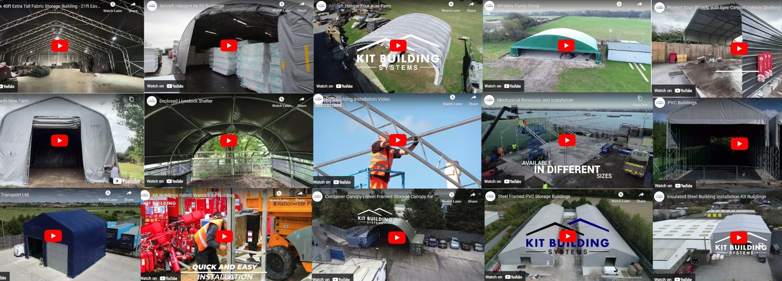 Kit Building Temporary buildings videos