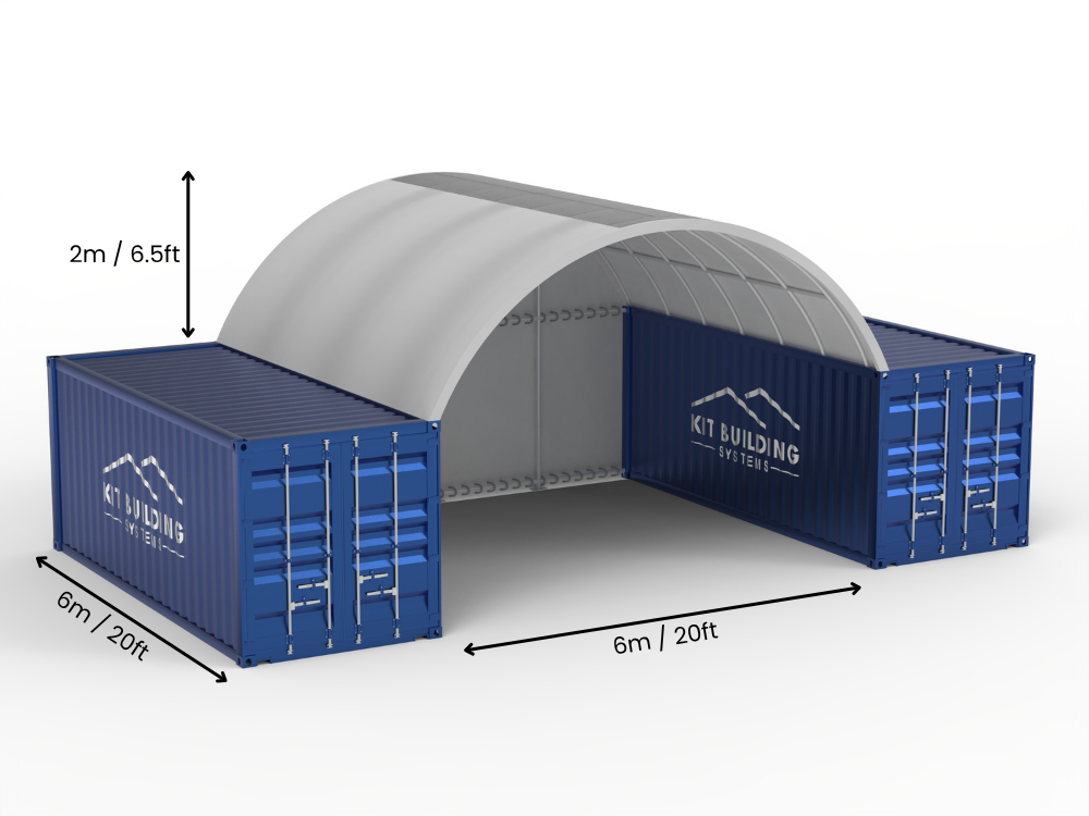 Rozpiętość 6m (20ft) | Markizy kontenerowe szerokość 20ft, wysokość 6,5ft (6m x 2m)