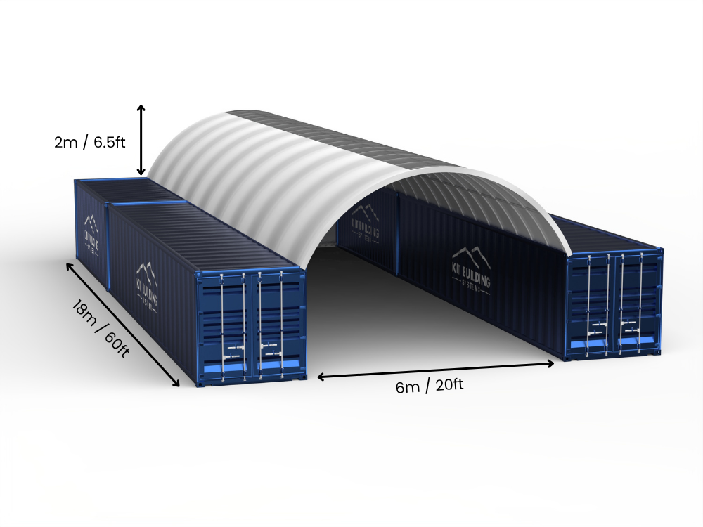 Rozpiętość 6m (20ft) | Markizy kontenerowe szerokość 20ft, wysokość 6,5ft (6m x 2m)