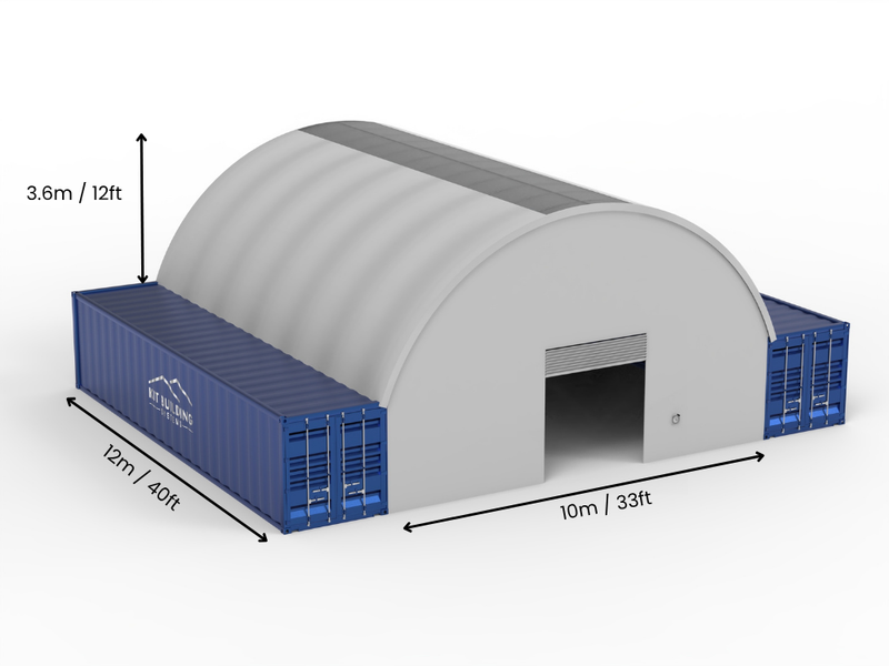 Rozpiętość 10m (33 stopy) | Zadaszenia kontenerowe - 33 stopy x 12 stóp (10m x 3,6m)