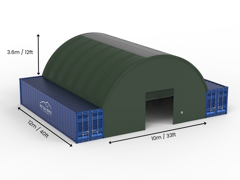 Rozpiętość 10m (33 stopy) | Zadaszenia kontenerowe - 33 stopy x 12 stóp (10m x 3,6m)