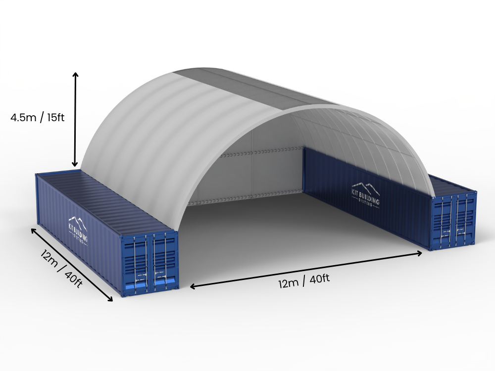 Rozpiętość 12m (40 stóp) | Zadaszenia kontenerowe - 40 stóp x 12 stóp (12m x 4,5m)