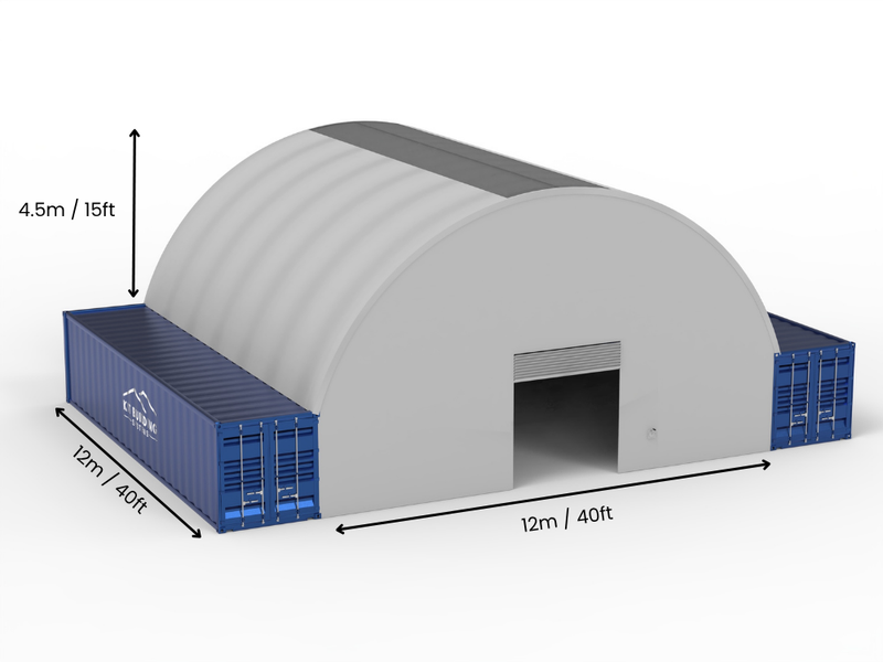 Rozpiętość 12m (40 stóp) | Zadaszenia kontenerowe - 40 stóp x 12 stóp (12m x 4,5m)