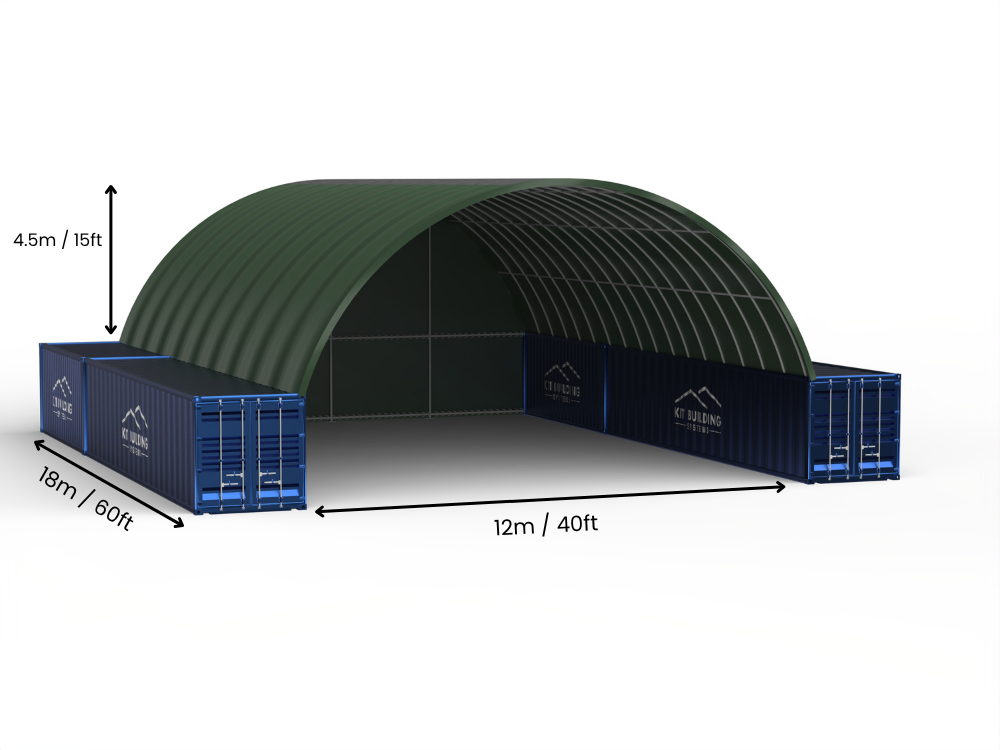 Rozpiętość 12m (40 stóp) | Zadaszenia kontenerowe - 40 stóp x 12 stóp (12m x 4,5m)