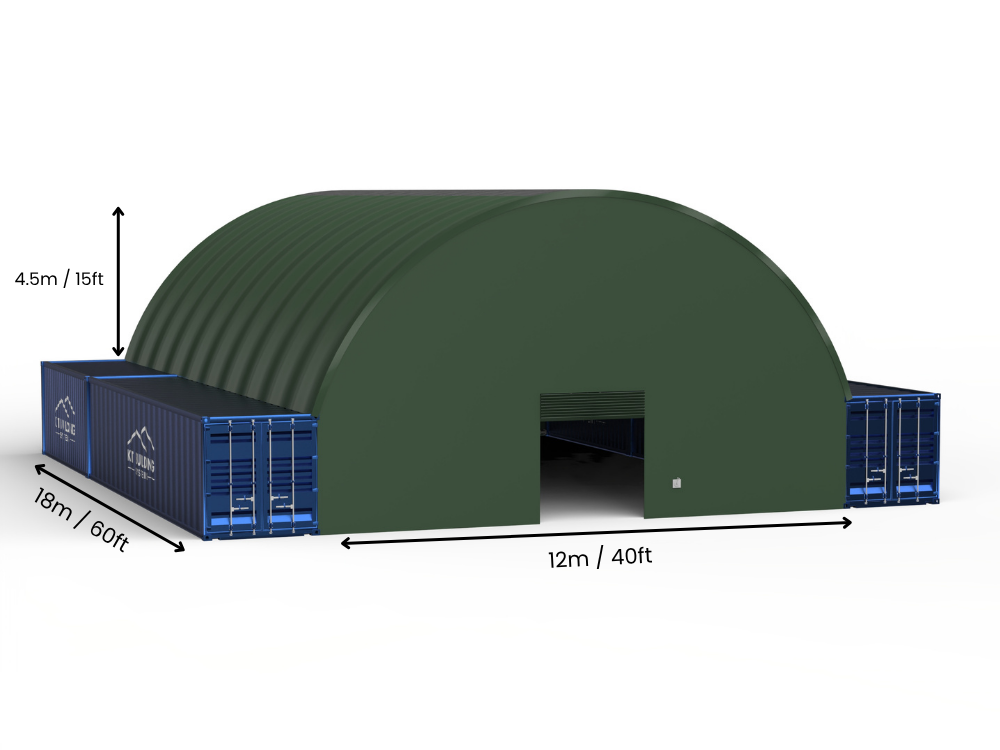 Rozpiętość 12m (40 stóp) | Zadaszenia kontenerowe - 40 stóp x 12 stóp (12m x 4,5m)