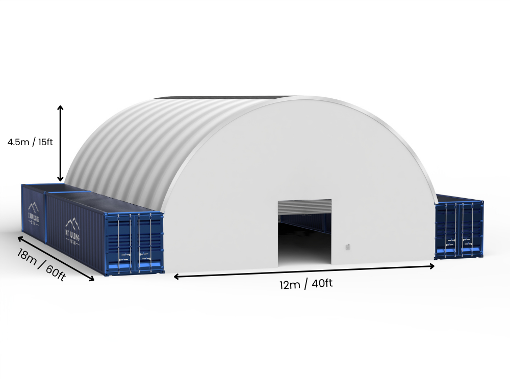 Rozpiętość 12m (40 stóp) | Zadaszenia kontenerowe - 40 stóp x 12 stóp (12m x 4,5m)