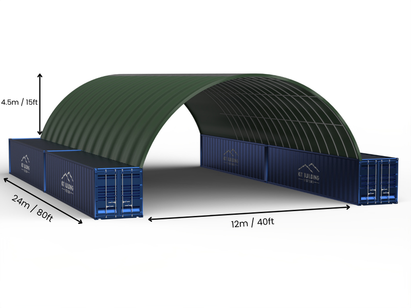 Rozpiętość 12m (40 stóp) | Zadaszenia kontenerowe - 40 stóp x 12 stóp (12m x 4,5m)