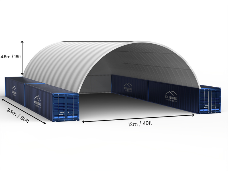 Rozpiętość 12m (40 stóp) | Zadaszenia kontenerowe - 40 stóp x 12 stóp (12m x 4,5m)