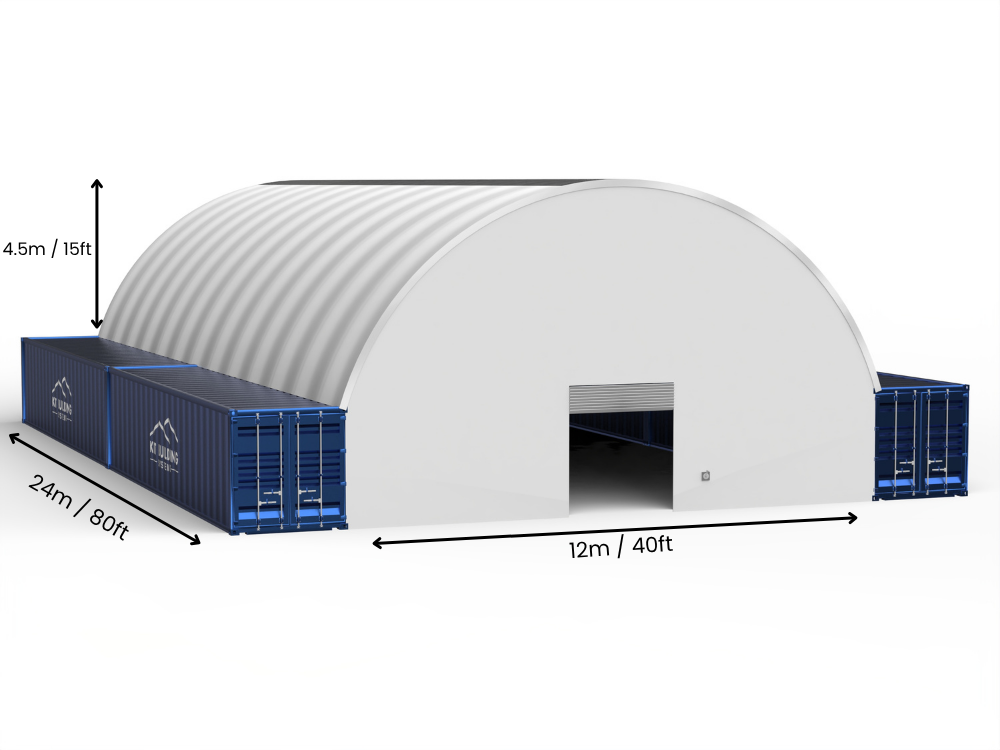 Rozpiętość 12m (40 stóp) | Zadaszenia kontenerowe - 40 stóp x 12 stóp (12m x 4,5m)