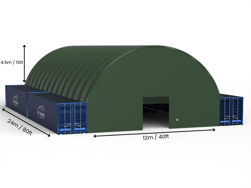 Rozpiętość 12m (40 stóp) | Zadaszenia kontenerowe - 40 stóp x 12 stóp (12m x 4,5m)