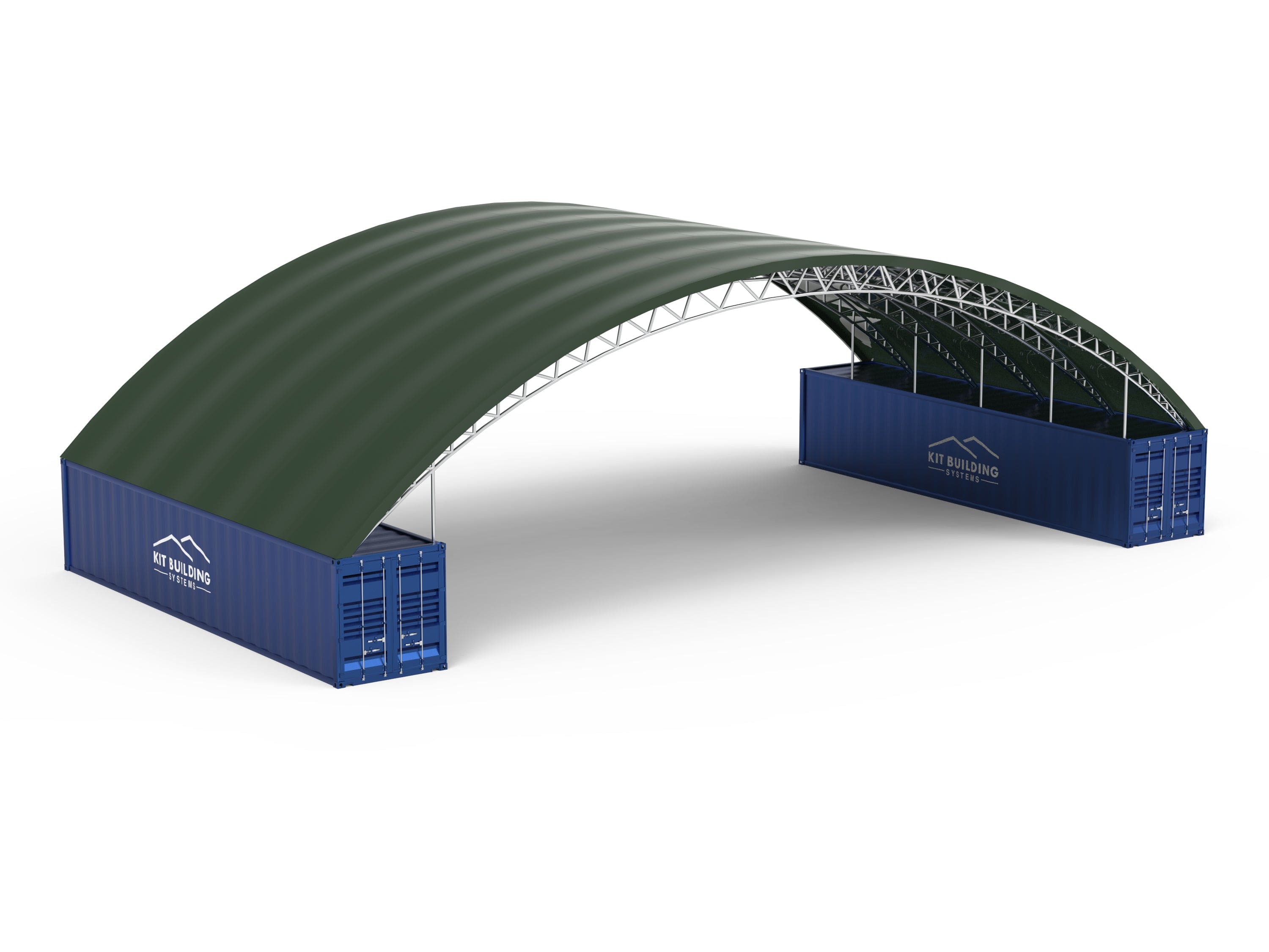 Kit Buildings Container Shelter Container Green Shelter - 60ft x 40ft x 15ft (18.3m x 12m x 4.5m)